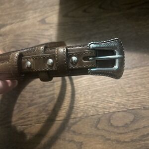 NOCONA BELT CO. Women's Brown Leather Belt with Silver Tone Buckle size 42